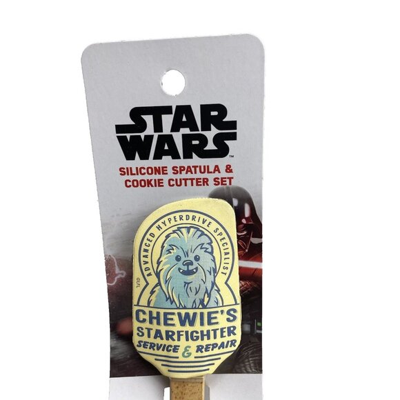 Star Wars Spatula and Cookie Cutter Disney Kitchen Baking Utenstil Chewbaka, New - Picture 3 of 6
